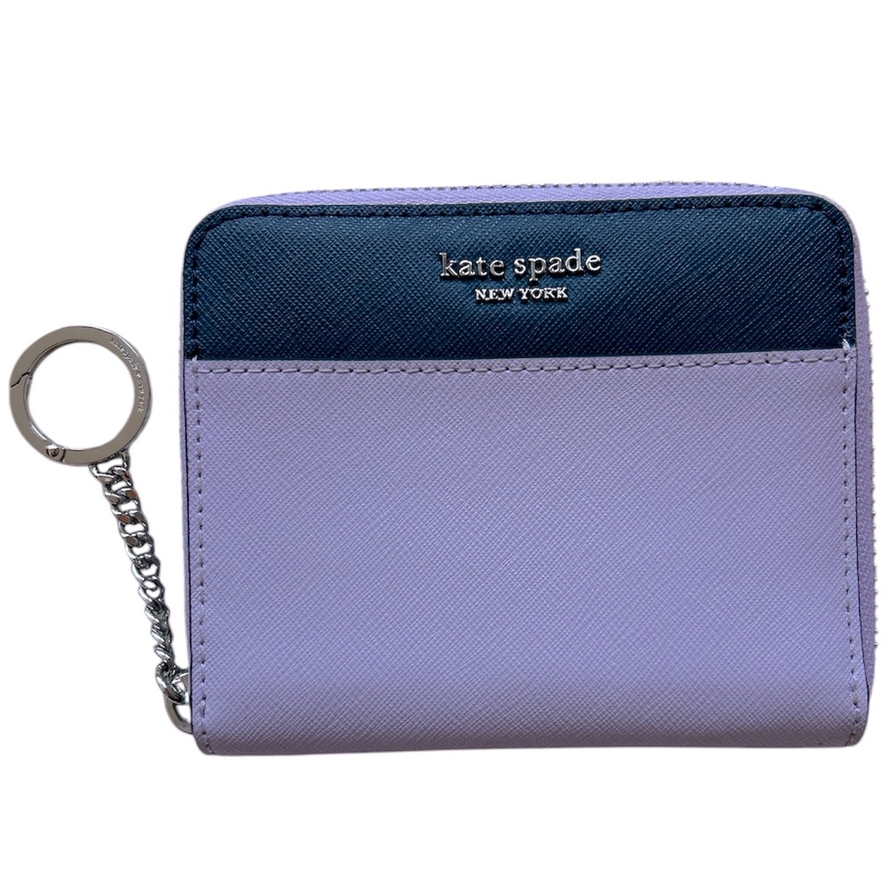 kate spade Two-Tone Lavender and Navy Small Wallet with Key Ring